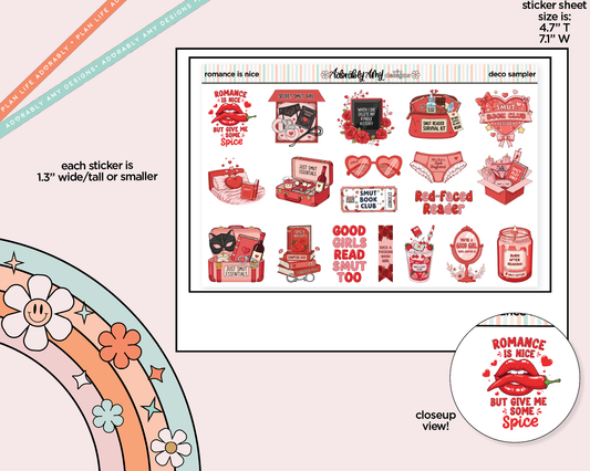 Romance is Nice but Give Me Some Spice Decorative Planner Stickers - Adorably Amy Designs