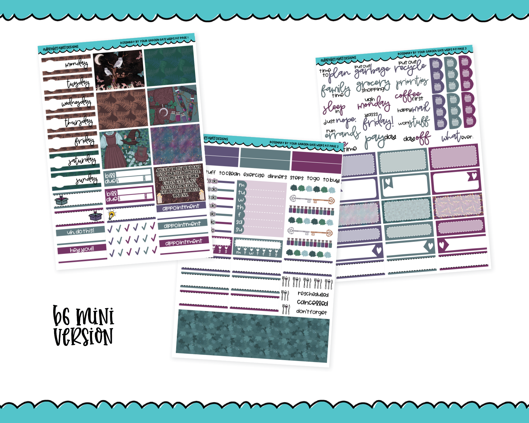 Mini B6 A Little Treat Weekly Planner Sticker Kit sized for ANY Vertical  Insert