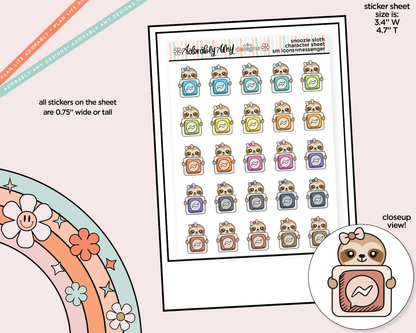 Snoozie Sloth Social Media Icons Series - Messenger Decoration Character Planner Stickers