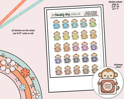 Monty the Monkey Social Media Icons Series - Spotify Decoration Character Planner Stickers