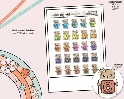 Bailee Bear Social Media Icons Series - Threads Decoration Character Planner Stickers