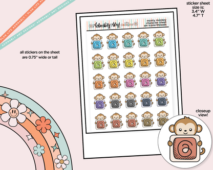 Monty the Monkey Social Media Icons Series - Threads Decoration Character Planner Stickers