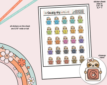 Snoozie Sloth Social Media Icons Series - Threads Decoration Character Planner Stickers