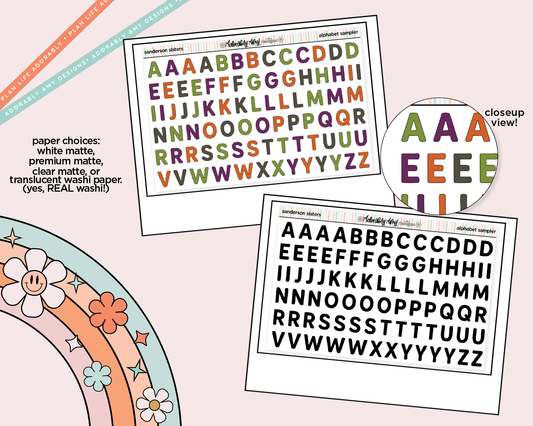 Sanderson Sisters Alphabet Stickers Deco Typography Sampler Planner Stickers