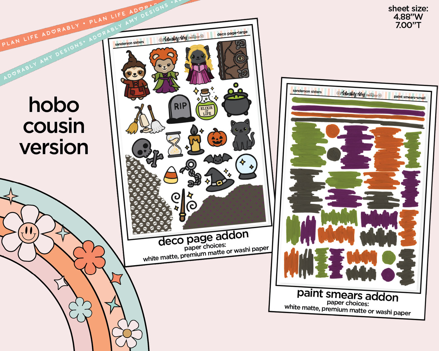Hobonichi Cousin Weekly Sanderson Sisters Planner Sticker Kit for Hobo Cousin or Similar Planners