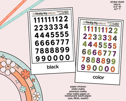 Sanderson Sisters Number Stickers Deco Typography Sampler Planner Stickers