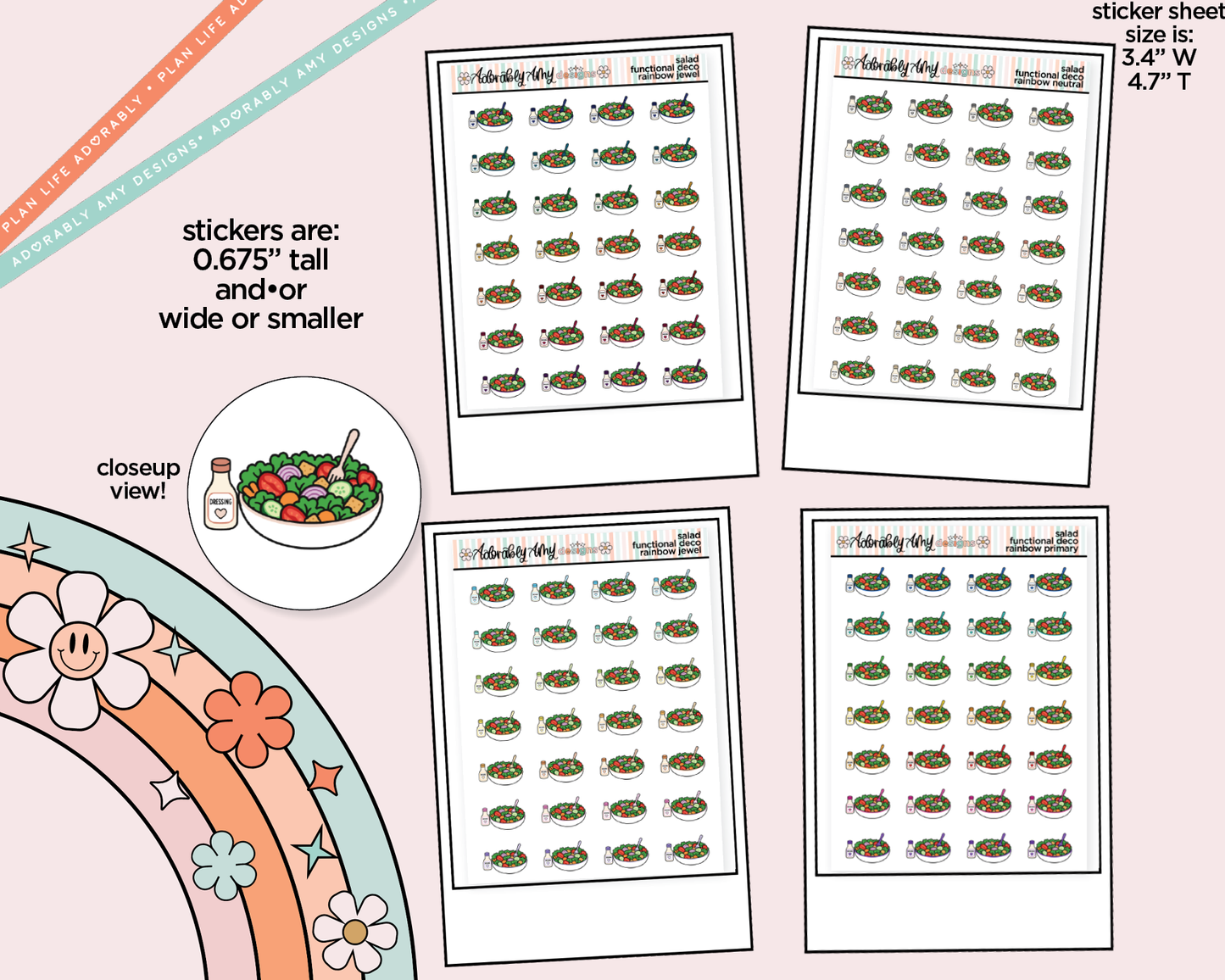 Rainbow Salad Doodled Icon Stickers