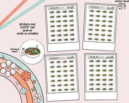 Rainbow Salad Doodled Icon Stickers