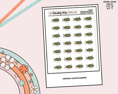 Rainbow Salad Doodled Icon Stickers