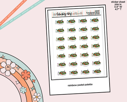 Rainbow Salad Doodled Icon Stickers