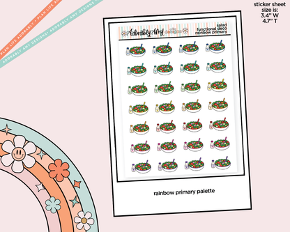 Rainbow Salad Doodled Icon Stickers