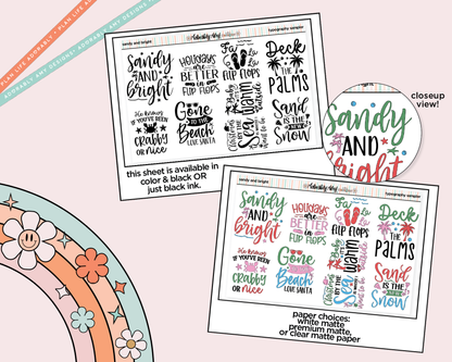 Sandy and Bright Deco Typography Sampler Planner Stickers