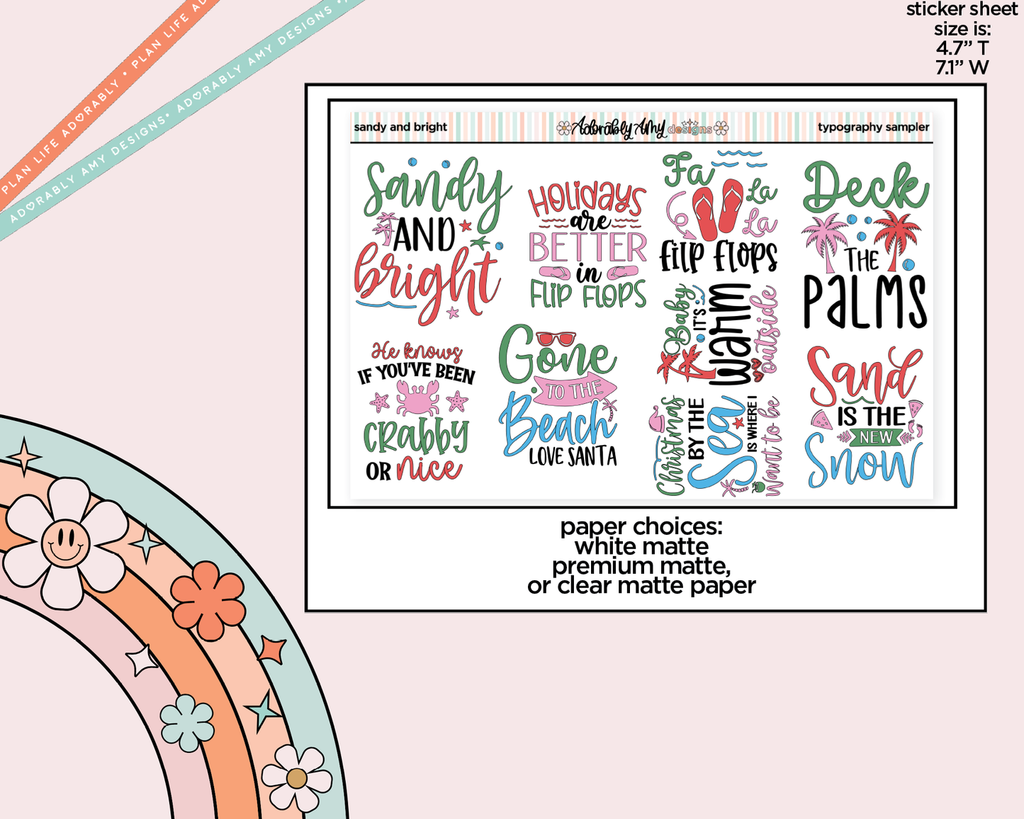 Sandy and Bright Deco Typography Sampler Planner Stickers