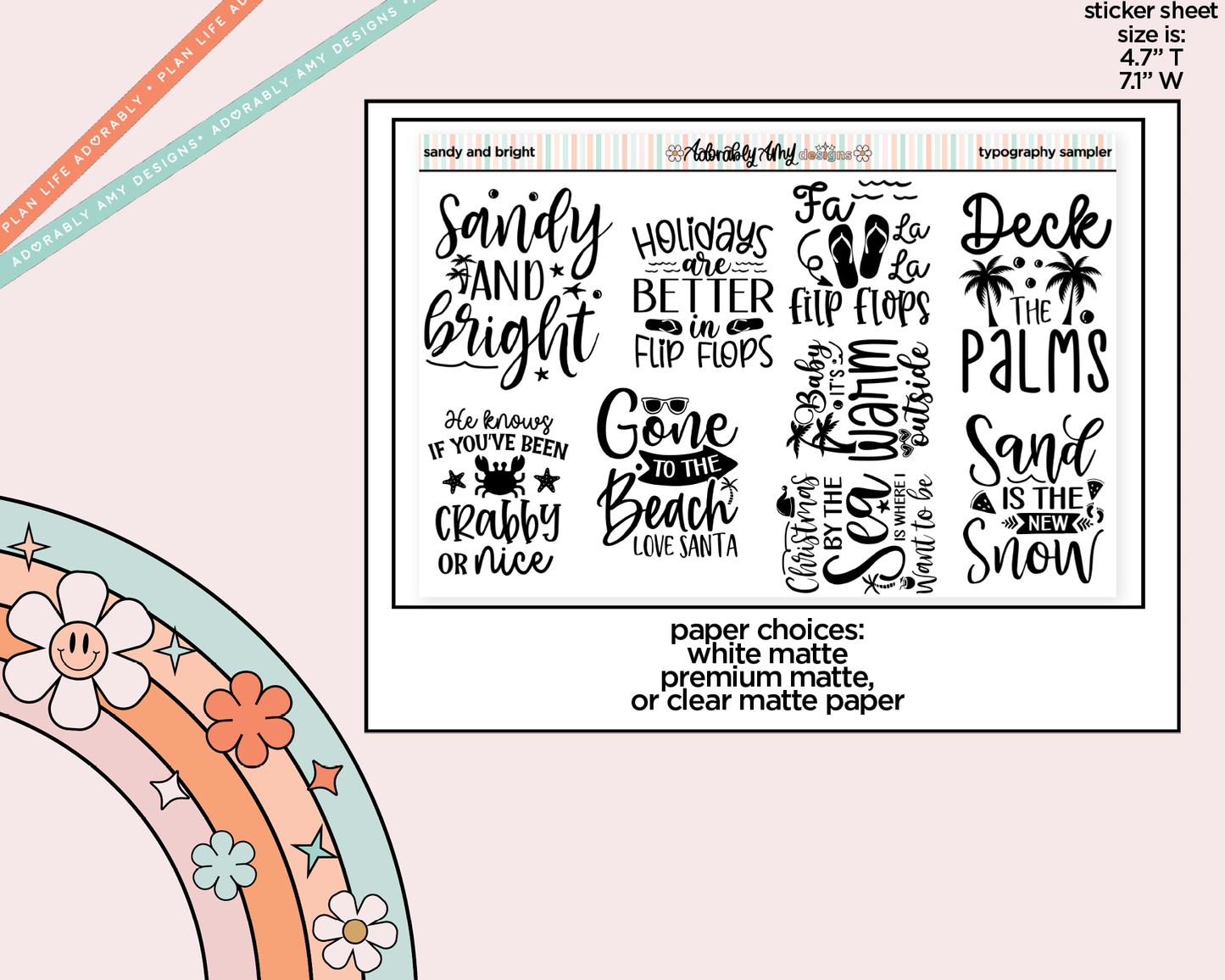 Sandy and Bright Deco Typography Sampler Planner Stickers