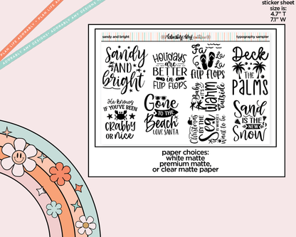 Sandy and Bright Deco Typography Sampler Planner Stickers