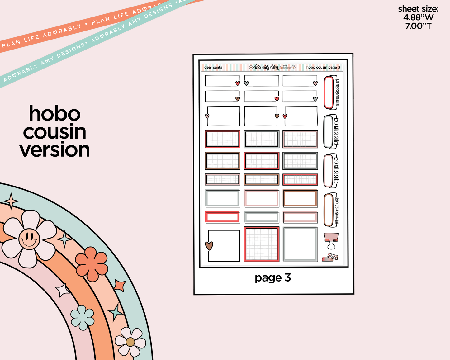 Hobonichi Cousin Weekly Dear Santa Planner Sticker Kit for Hobo Cousin or Similar Planners