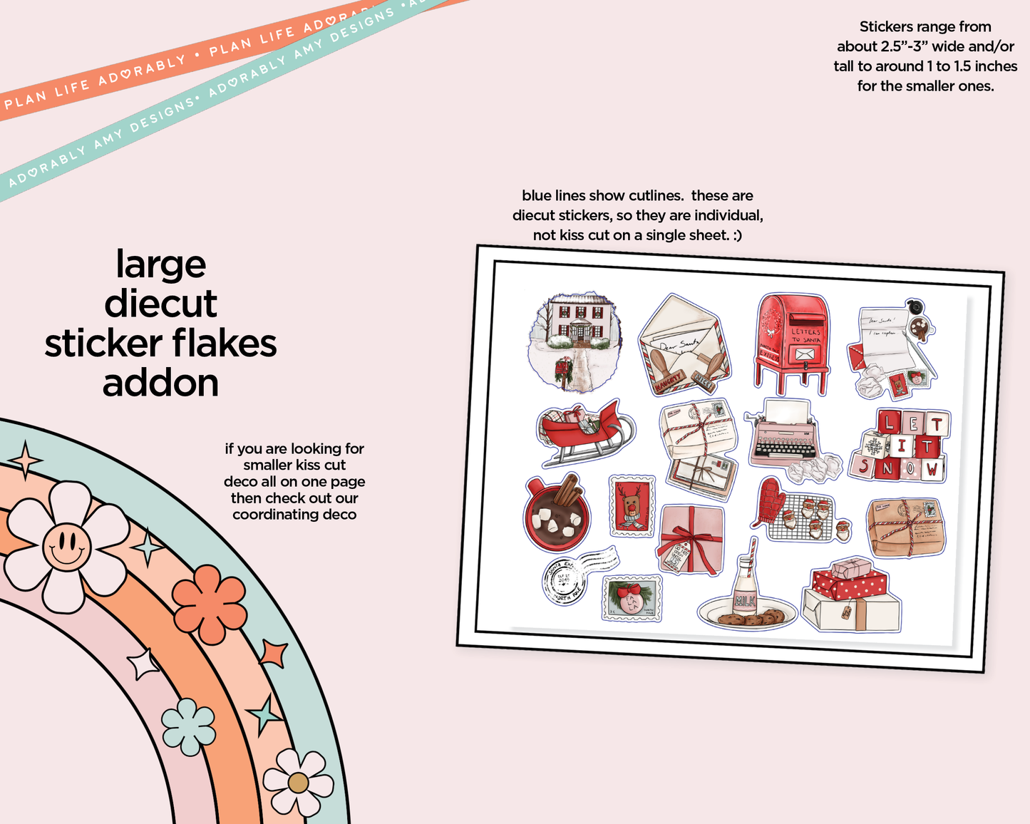 Journaling and Daily Planning Dear Santa Planner Sticker Kit