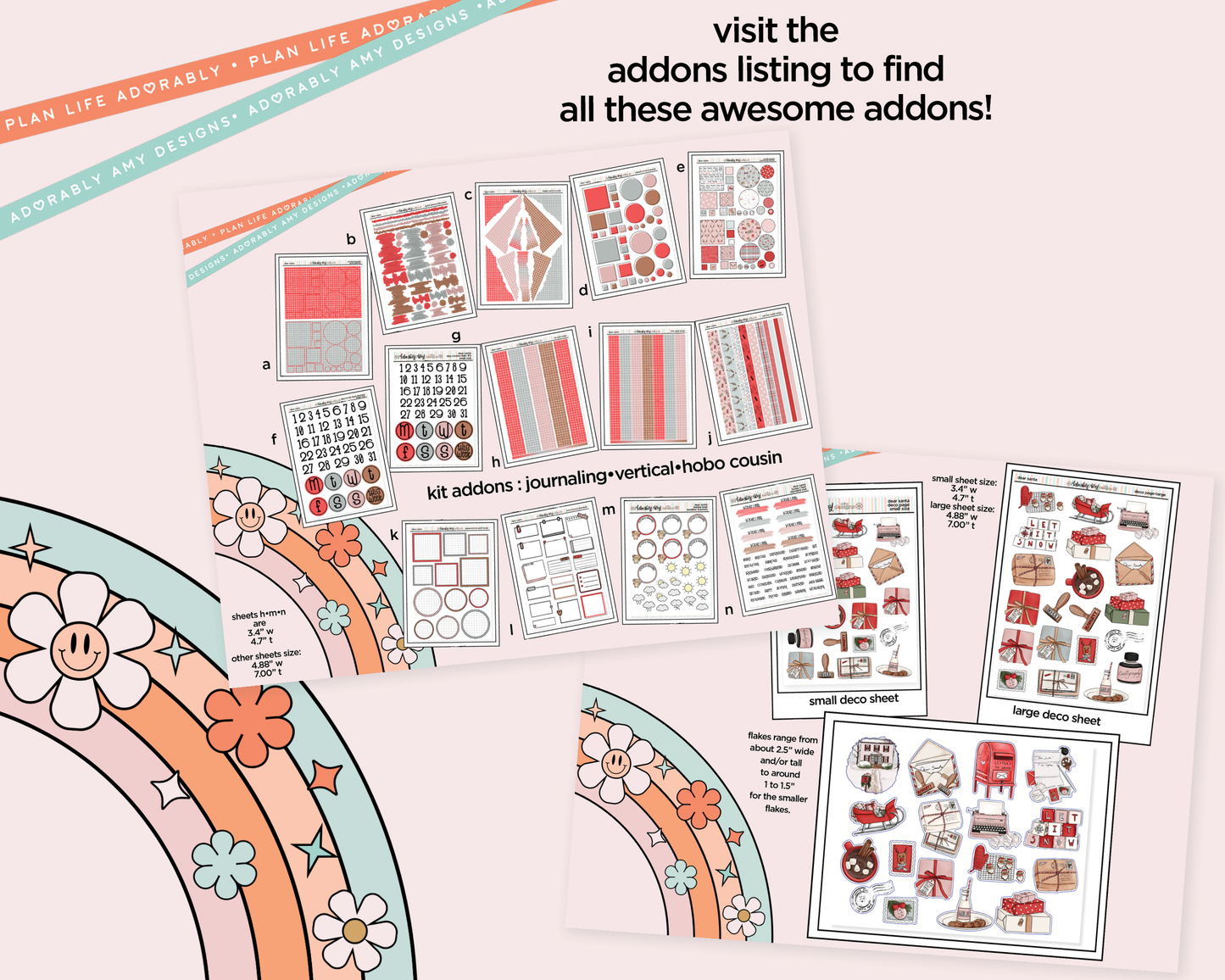 Journaling and Daily Planning Dear Santa Planner Sticker Kit
