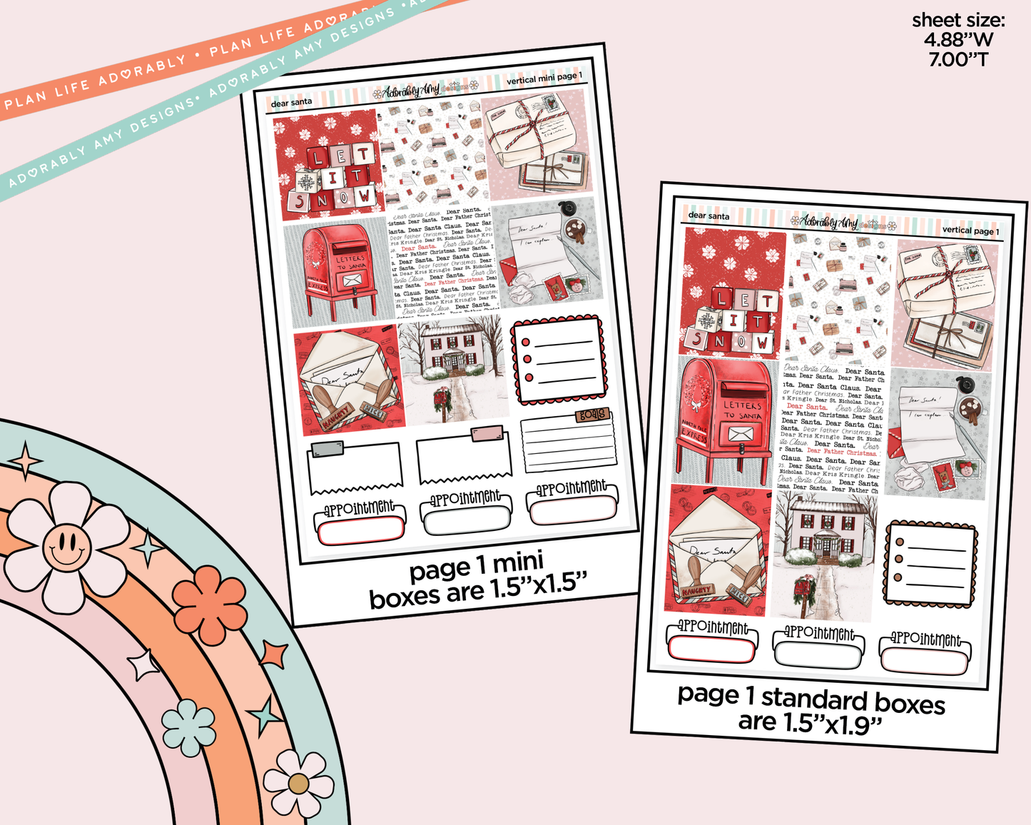 Vertical Dear Santa Kit for Vertical Standard Size Planners or Insert