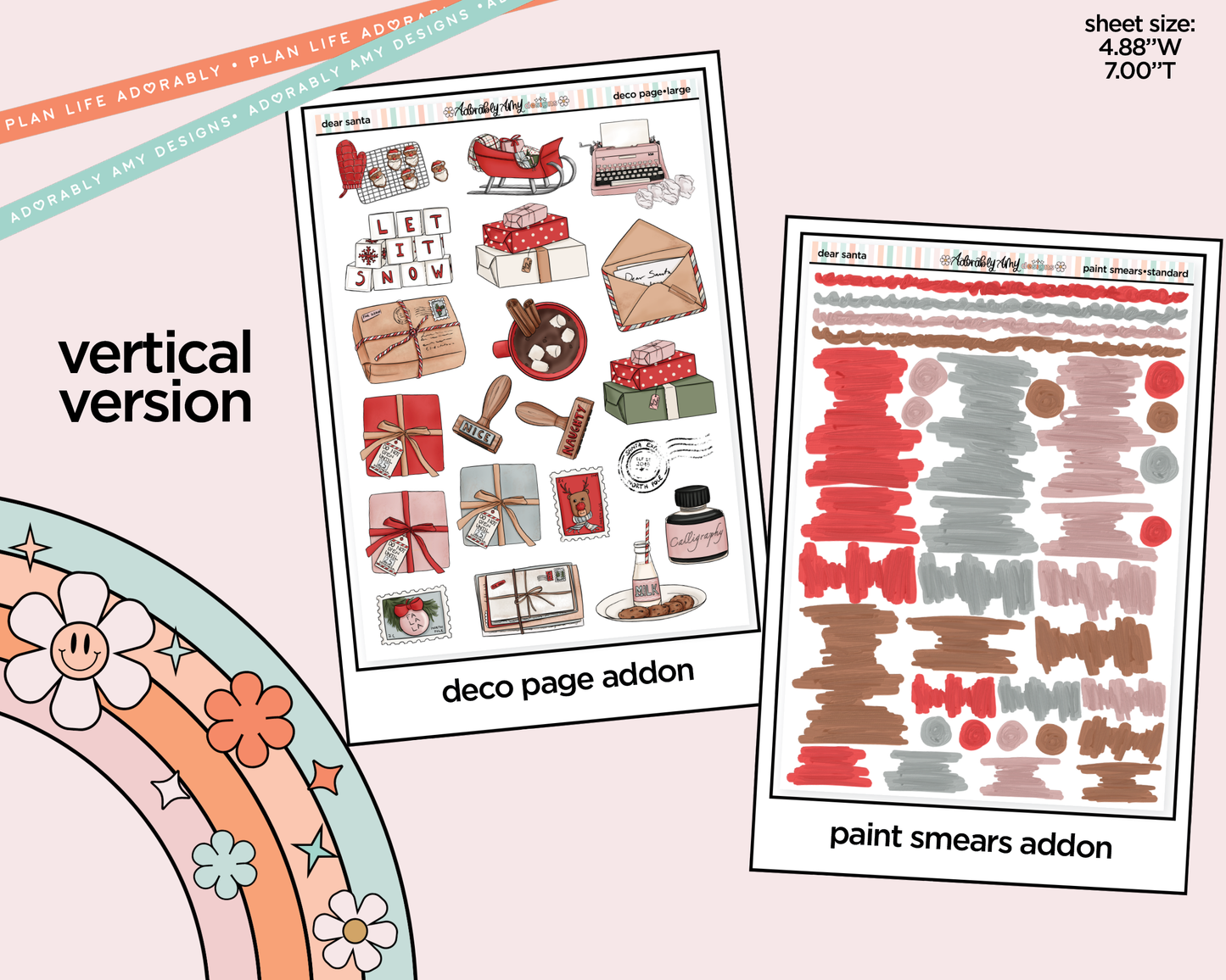 Vertical Dear Santa Kit for Vertical Standard Size Planners or Insert