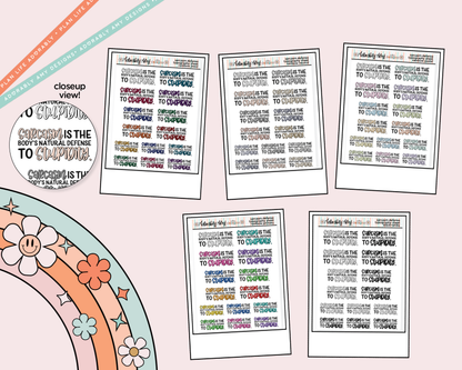 Rainbow or Black Sarcasm Is the Body's Natural Defense to Stupidity Typography Planner Stickers - Adorably Amy Designs