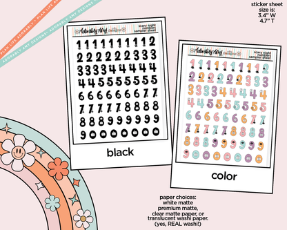 Scary Night Number Stickers Deco Typography Sampler Planner Stickers