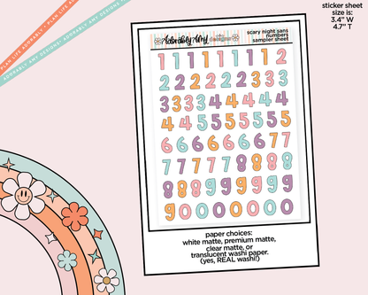 Scary Night Number Sans Stickers Deco Typography Sampler Planner Stickers
