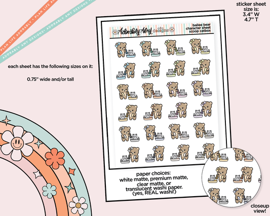 Bailee Bear Scoop Catbox Decoration Character Planner Stickers