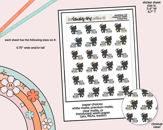 Toothless Cat Scoop Catbox Decoration Character Planner Stickers