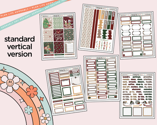 Vertical Season of Joy Weekly Sticker Kit for Vertical Standard Size Planners or Insert