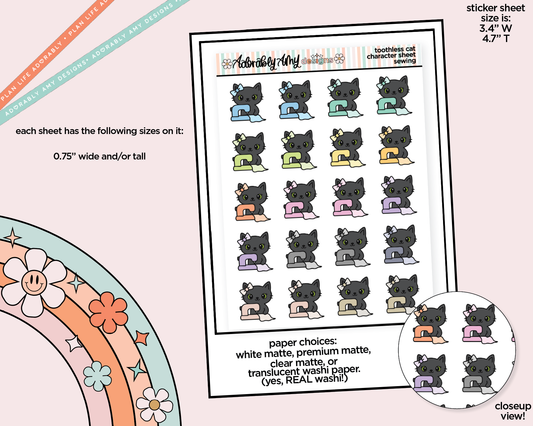 Toothless Cat Sewing Time Decoration Character Planner Stickers