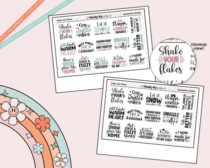 Shake Your Flakes Deco Typography Sampler Planner Stickers