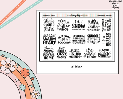 Shake Your Flakes Deco Typography Sampler Planner Stickers
