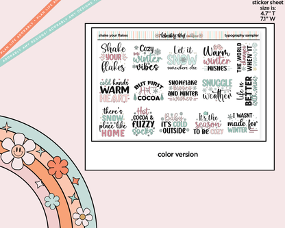 Shake Your Flakes Deco Typography Sampler Planner Stickers