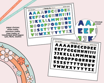Shark Week Alphabet Stickers Deco Typography Sampler Planner Stickers