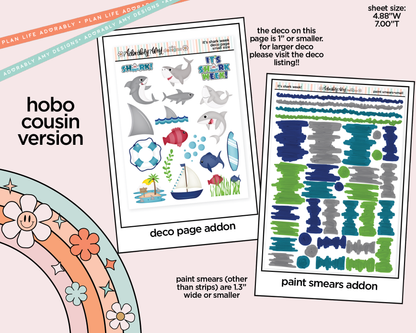 Hobonichi Cousin Weekly It's Shark Week! Planner Sticker Kit for Hobo Cousin or Similar Planners