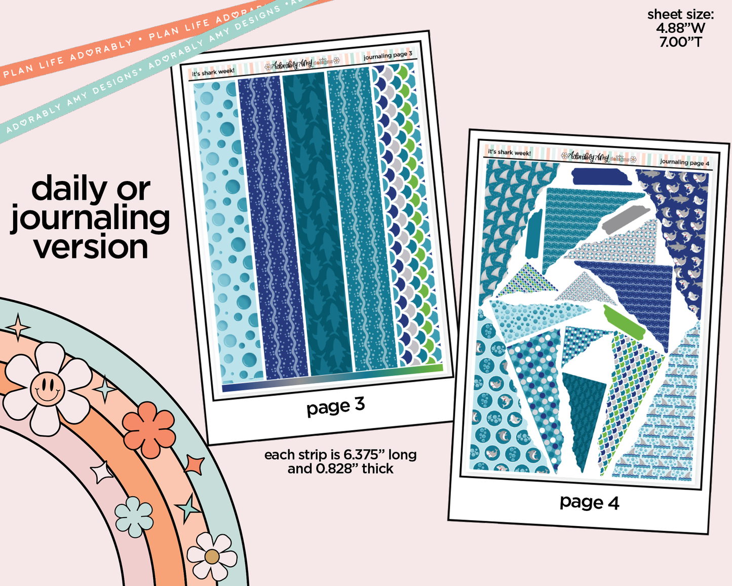 Journaling and Daily Planning It's Shark Week! Planner Sticker Kit