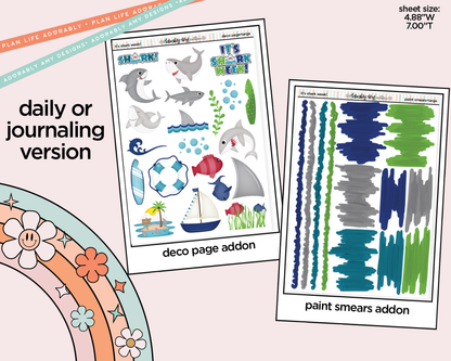 Journaling and Daily Planning It's Shark Week! Planner Sticker Kit