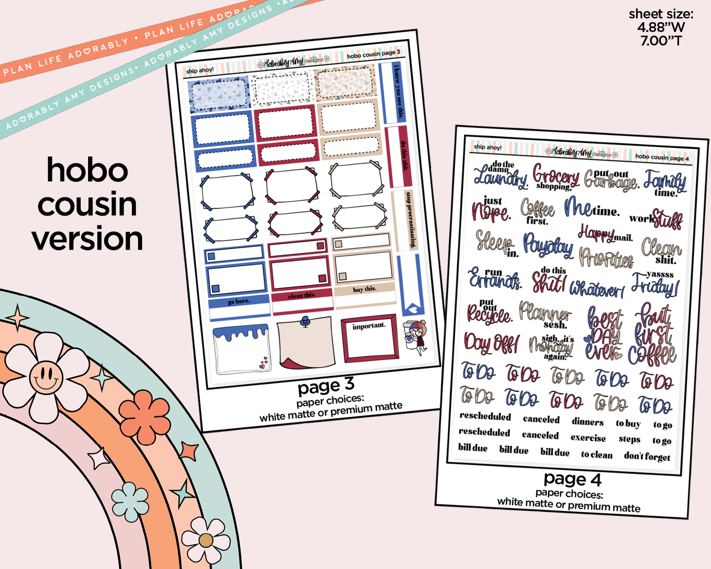 Hobonichi Cousin Weekly Ship Ahoy! Planner Sticker Kit for Hobo Cousin or Similar Planners