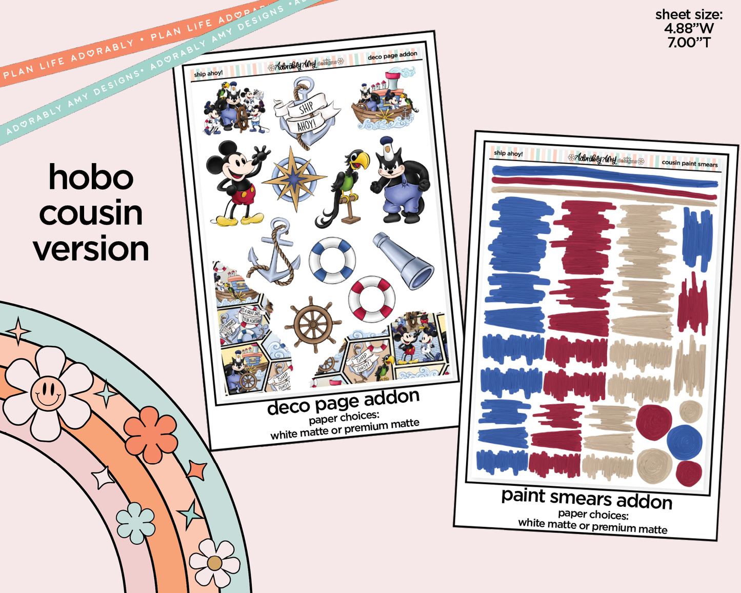 Hobonichi Cousin Weekly Ship Ahoy! Planner Sticker Kit for Hobo Cousin or Similar Planners