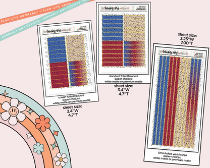 Foiled Ship Ahoy! Headers or Long Strips Planner Stickers for any Planner or Insert