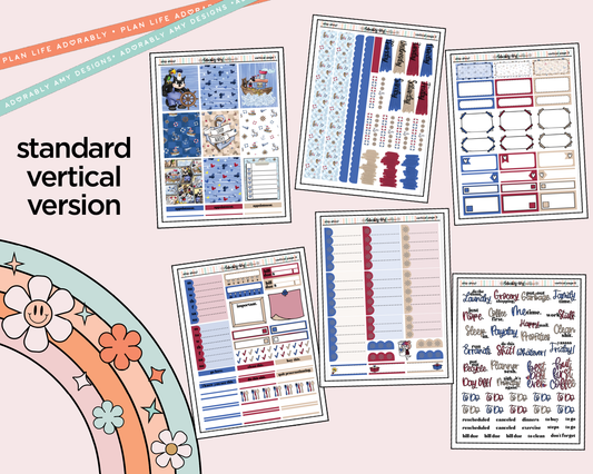 Vertical Ship Ahoy! Weekly Sticker Kit for Vertical Standard Size Planners or Insert