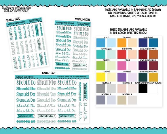 Rainbow or Black Should Do Reminder Stickers - 8 Fonts -  Planner Stickers for any Planner or Insert