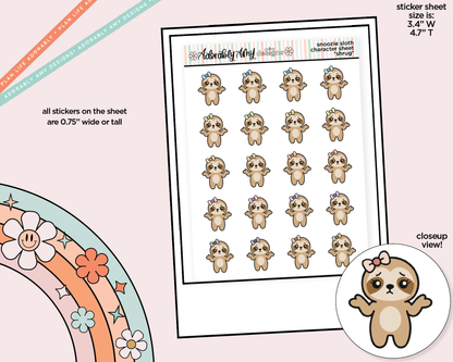 Snoozie Sloth *Shrug* Decoration Character Planner Stickers