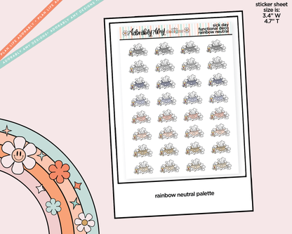 Rainbow Sick Day Doodled Icon Stickers - Adorably Amy Designs