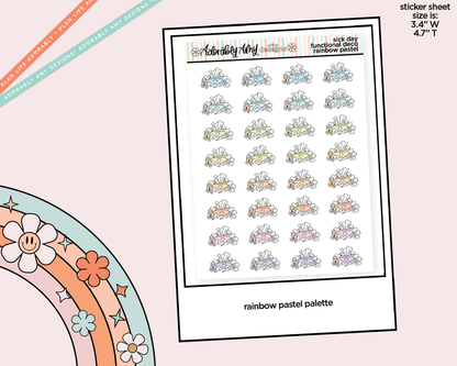 Rainbow Sick Day Doodled Icon Stickers - Adorably Amy Designs