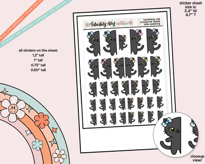 Toothless Cat Side Peeking Decoration Character Planner Stickers - Adorably Amy Designs