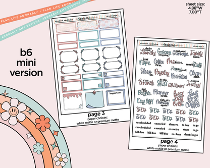 Mini B6 Sky Above Sand Below Weekly Planner Sticker Kit sized for ANY Vertical Insert