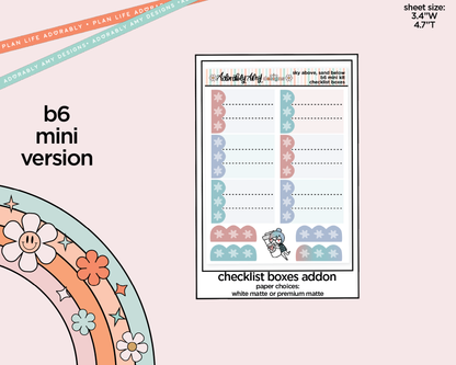 Mini B6 Sky Above Sand Below Weekly Planner Sticker Kit sized for ANY Vertical Insert