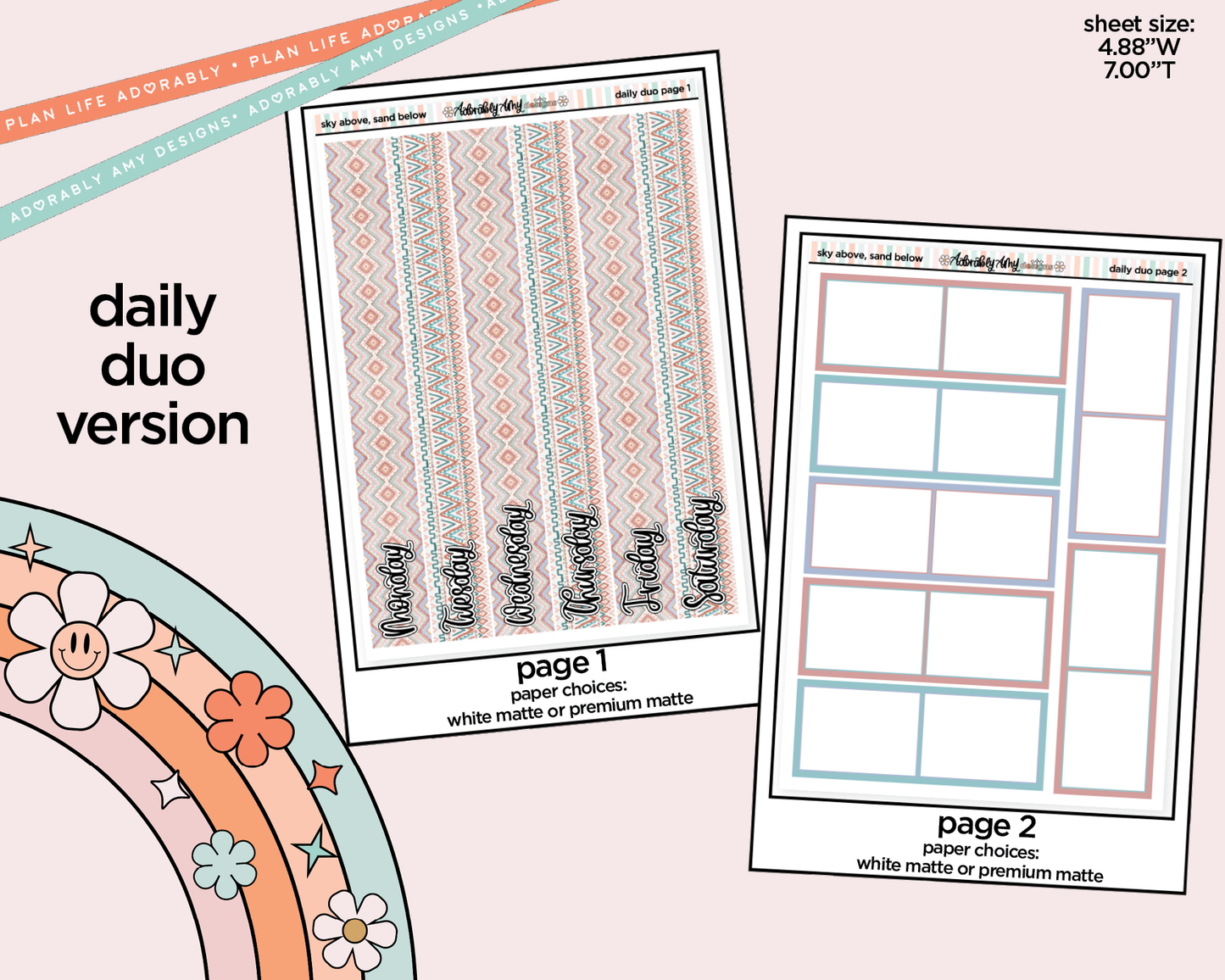 Daily Duo Sky Above Sand Below Weekly Planner Sticker Kit for Daily Duo Planner